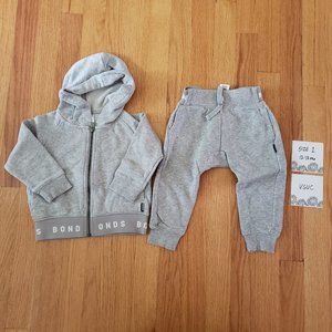 Bonds Logo Fleece Track Pants and Hoodie size 1